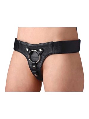 Strap U - Leren Strap On Harnas - Zwart