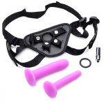 Double-G Deluxe Vibrerende Strap-On Set