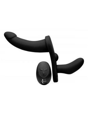Double Take - Dubbele Vibrerende Strap-On - Zwart