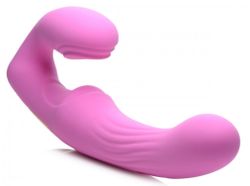 U-Pulse Silicone Vibrating Strapless Strap-On - Pink
