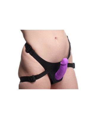 Strap U - Dubbele Dildo Met Harnas - Paars