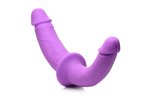 Strap U - Dubbele Dildo Met Harnas - Paars