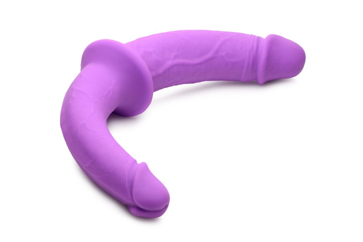 Strap U - Dubbele Dildo Met Harnas - Paars