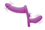 XR Brands - Dubbele Vibrerende Dildo Met Harnas - Paars