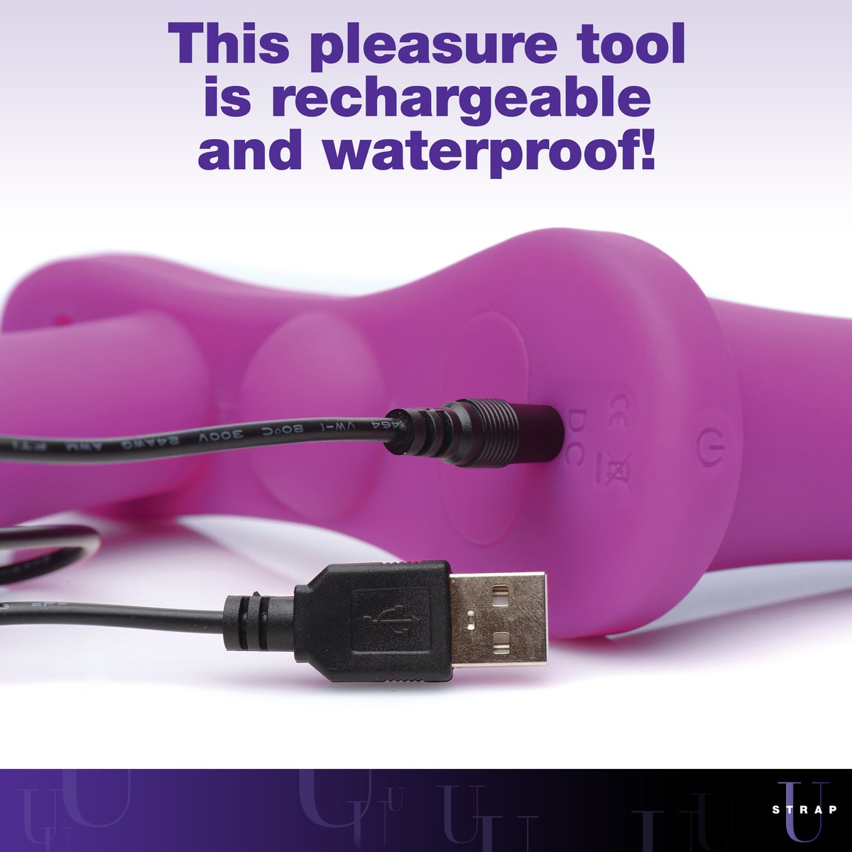 XR Brands - Dubbele Vibrerende Dildo Met Harnas - Paars