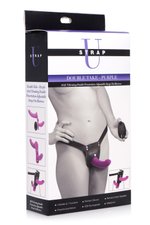 XR Brands - Dubbele Vibrerende Dildo Met Harnas - Paars