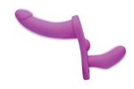 XR Brands - Dubbele Vibrerende Dildo Met Harnas - Paars