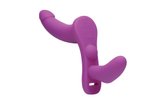 XR Brands - Dubbele Vibrerende Dildo Met Harnas - Paars