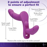 XR Brands - Dubbele Vibrerende Dildo Met Harnas - Paars