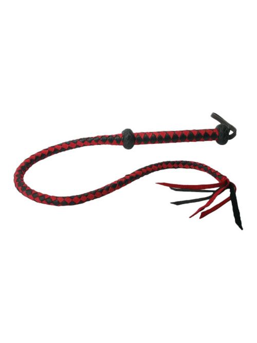 Látigo de cuero rojo y negro de primera calidad