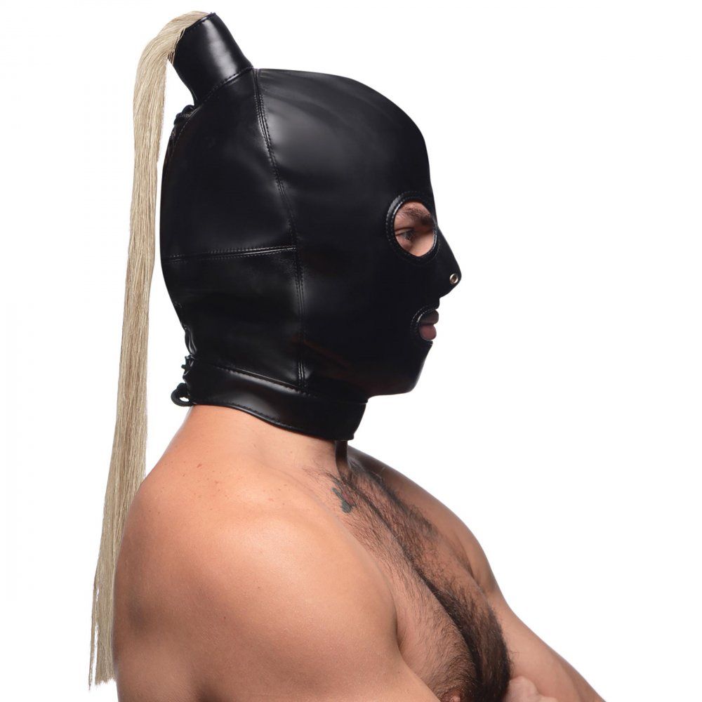 Cagoule de bondage avec queue de cheval - EasyToys