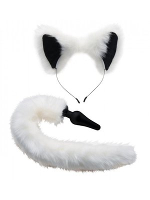 White Fox Buttplug & Haarband Set