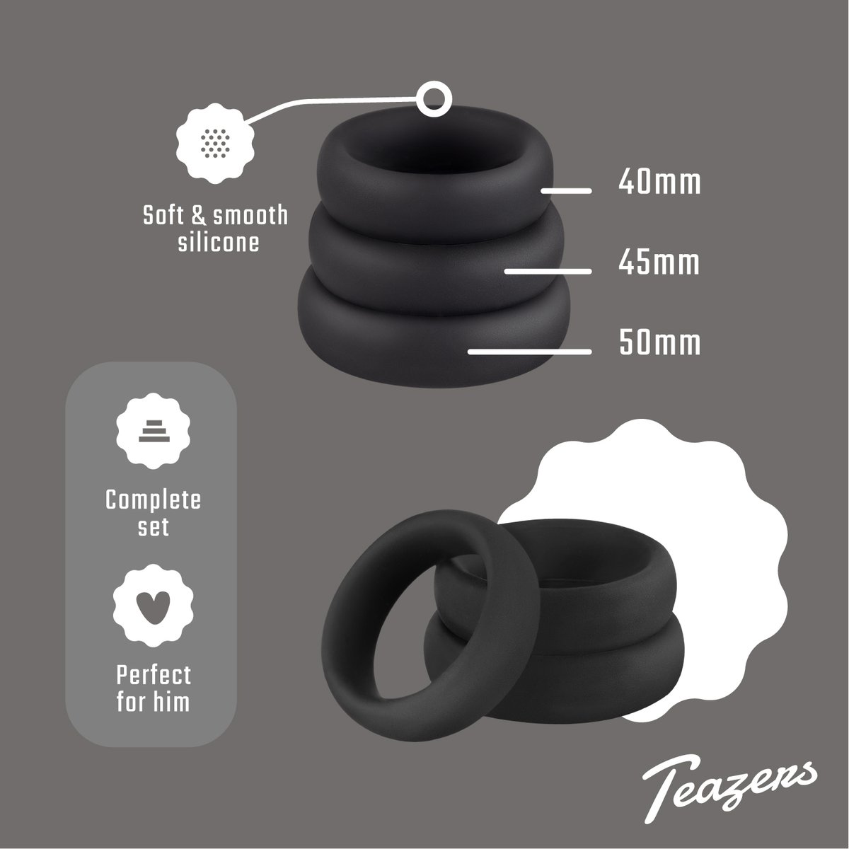 Teazers Cock- En Balring Set - 3 Stuks
