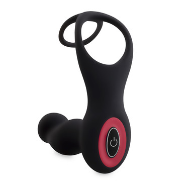 Anneau Pénien Vibrant Avec Plug Anal - Massage Prostate & Périnée, Télécommande, Silicone Noir - Sextoy Unisexe, Neuf
