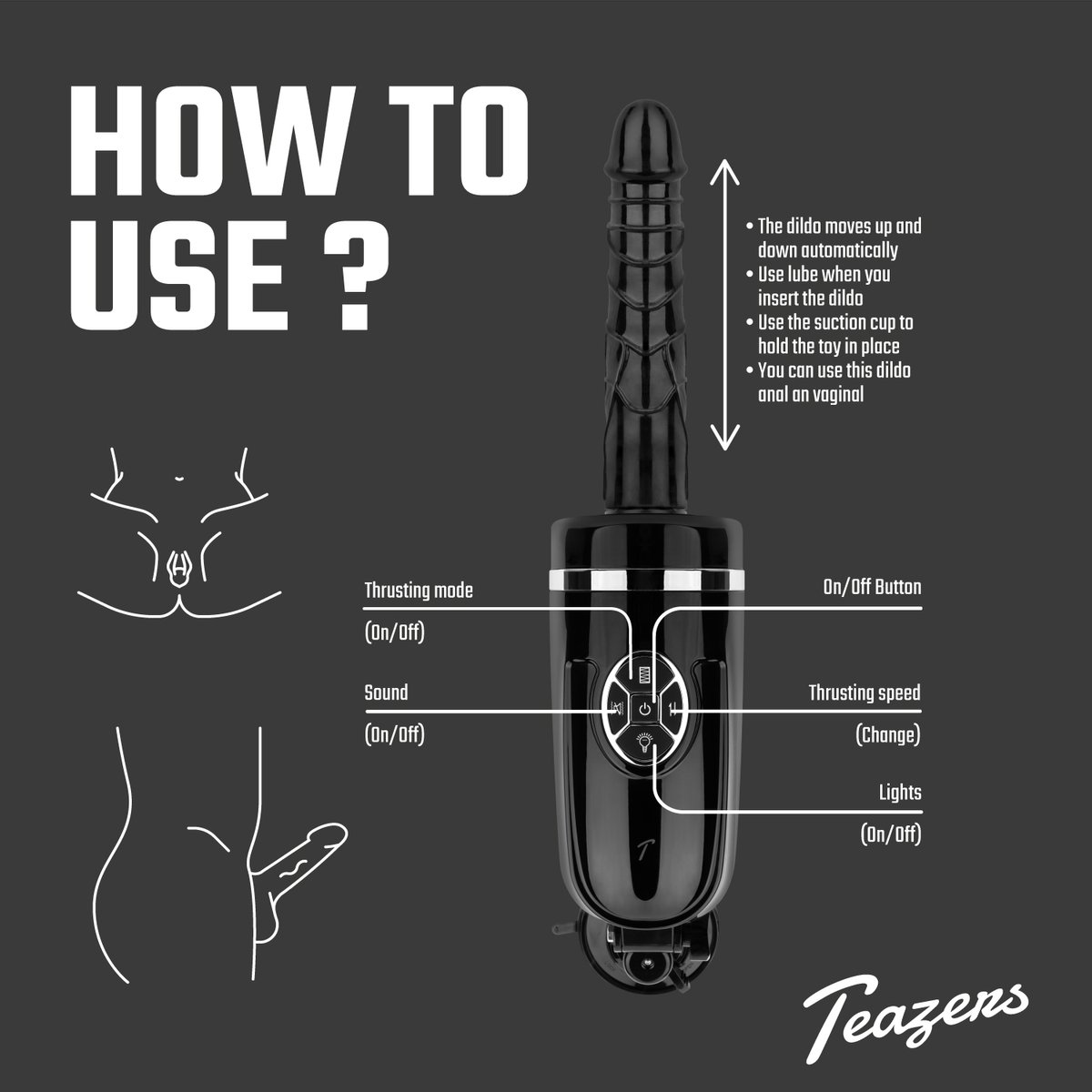 Teazers Stotende en Vibrerende Dildo