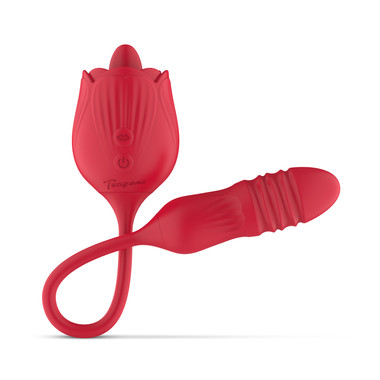 Teazers  Rose Vibromasseur Langue et va-et-vient  Rouge - Adam et Eve