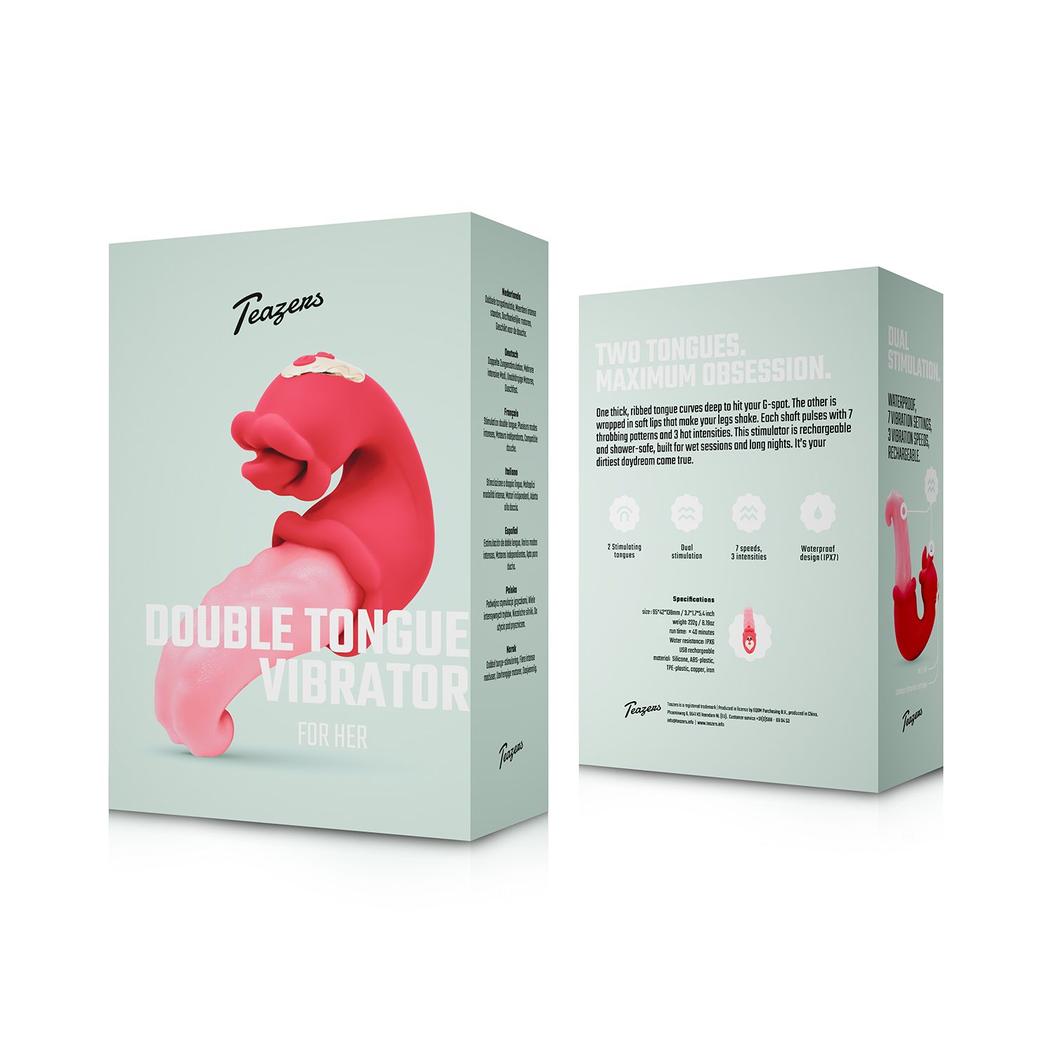 Teazers – Double Tongue Vibrator – Roze foto 7