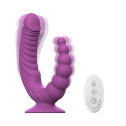 Teazers - Vibromasseur Double avec Ventouse et Télécommande - Violet