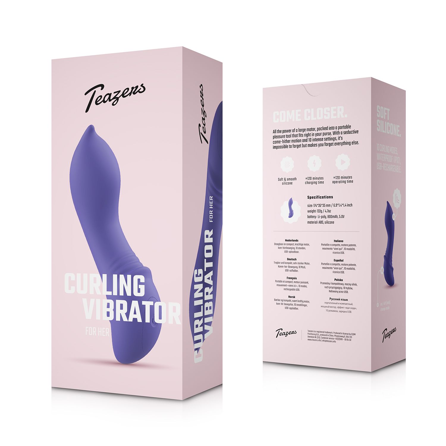 Teazers – Curling Mini Vibrator – Midnight Violet foto 5