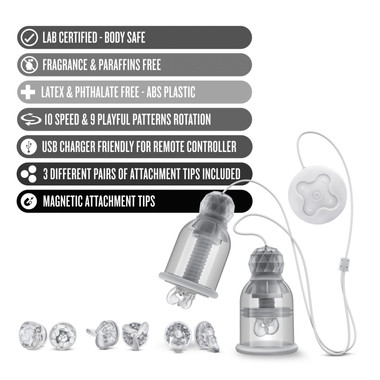 Masseur Stimulateur De Tétons Rotatif - LOVE AND VIBES - Neuf - Référence BI-014070-LV4