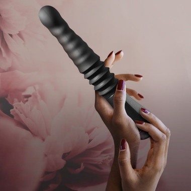 black thrusting dildo Remote Thrusting Realistic Black Dildo – Xinghaoya