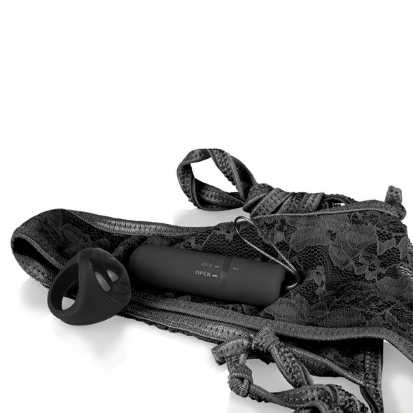 Slip vibrator met slip en afstandsbediening - Zwart foto 4