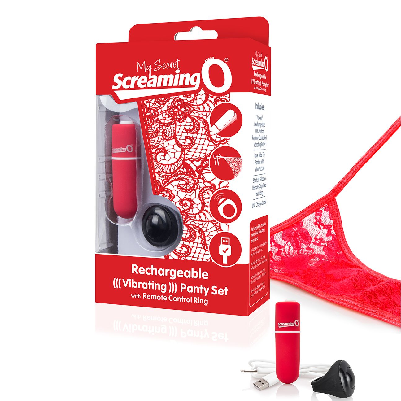 The Screaming O - Charged Remote Control Panty Vibe Rood - Afbeelding 4