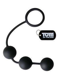 Anillo para pene Tom of Finland de silicona con 3 bolas con peso
