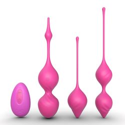 Vibrating Kegel Ball Set Remote Controlled - Pink