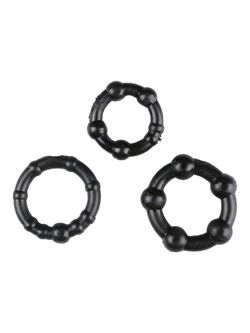 Black Performance Erection Rings - Paquete de anillos para erección