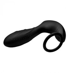 Silicone Prostate Vibrator and Strap with Remote Control 