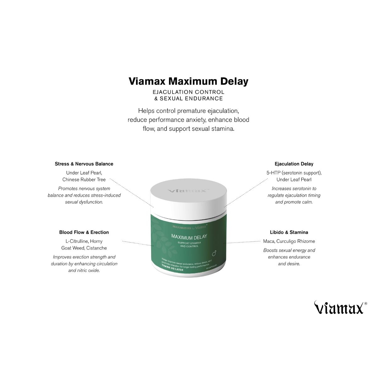 Maximizers by Viamax - Maximum Delay - 60 Capsules - Afbeelding 2