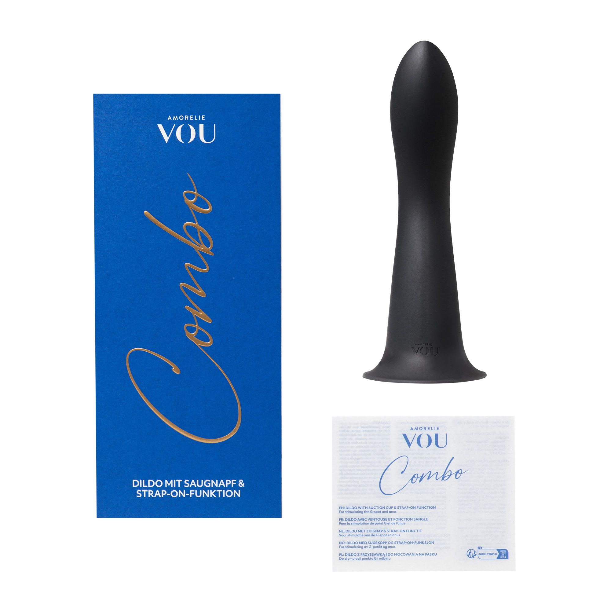 Combo Dildo mit Saugnapf - Black - AMORELIE