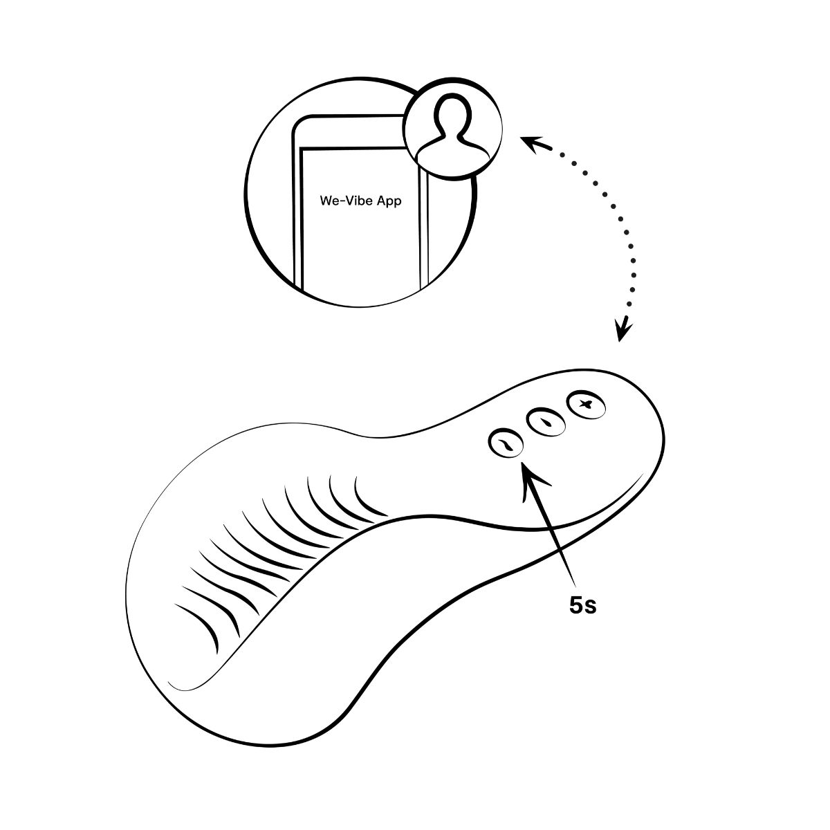 We-Vibe - Shared Touch Koppelvibrator - Zwart foto 11