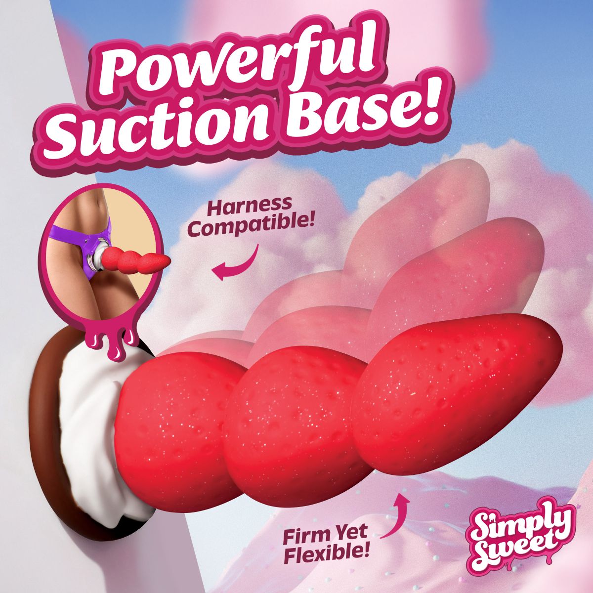 Simply Sweet - Strawberry Sweet Cream Dildo - 19,8 cm foto 3