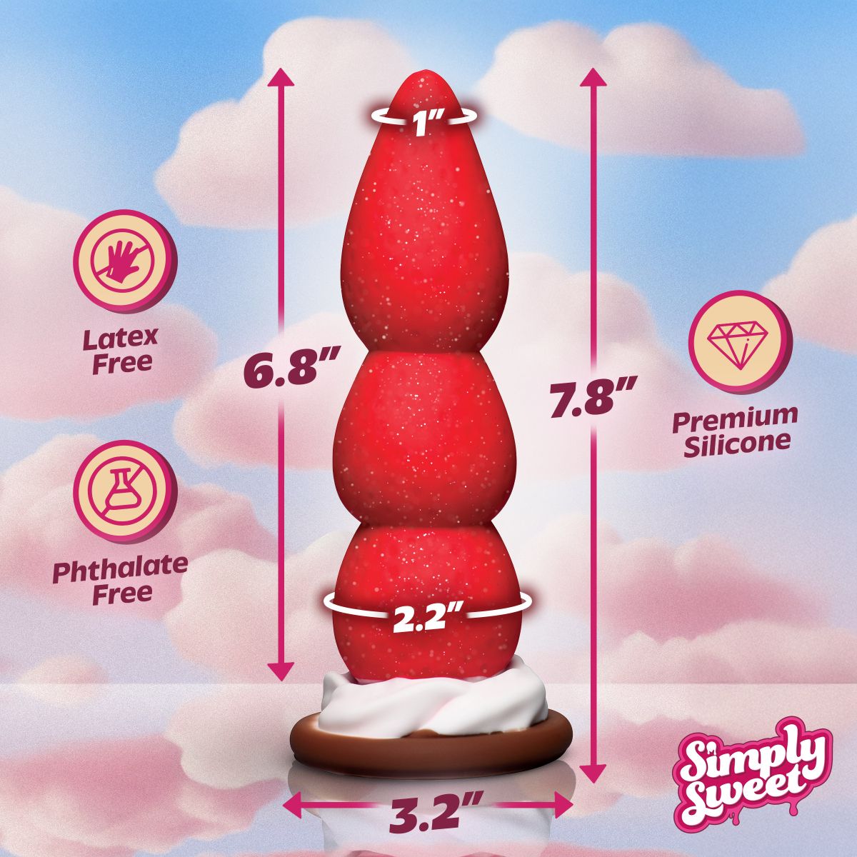Simply Sweet - Strawberry Sweet Cream Dildo - 19,8 cm foto 4