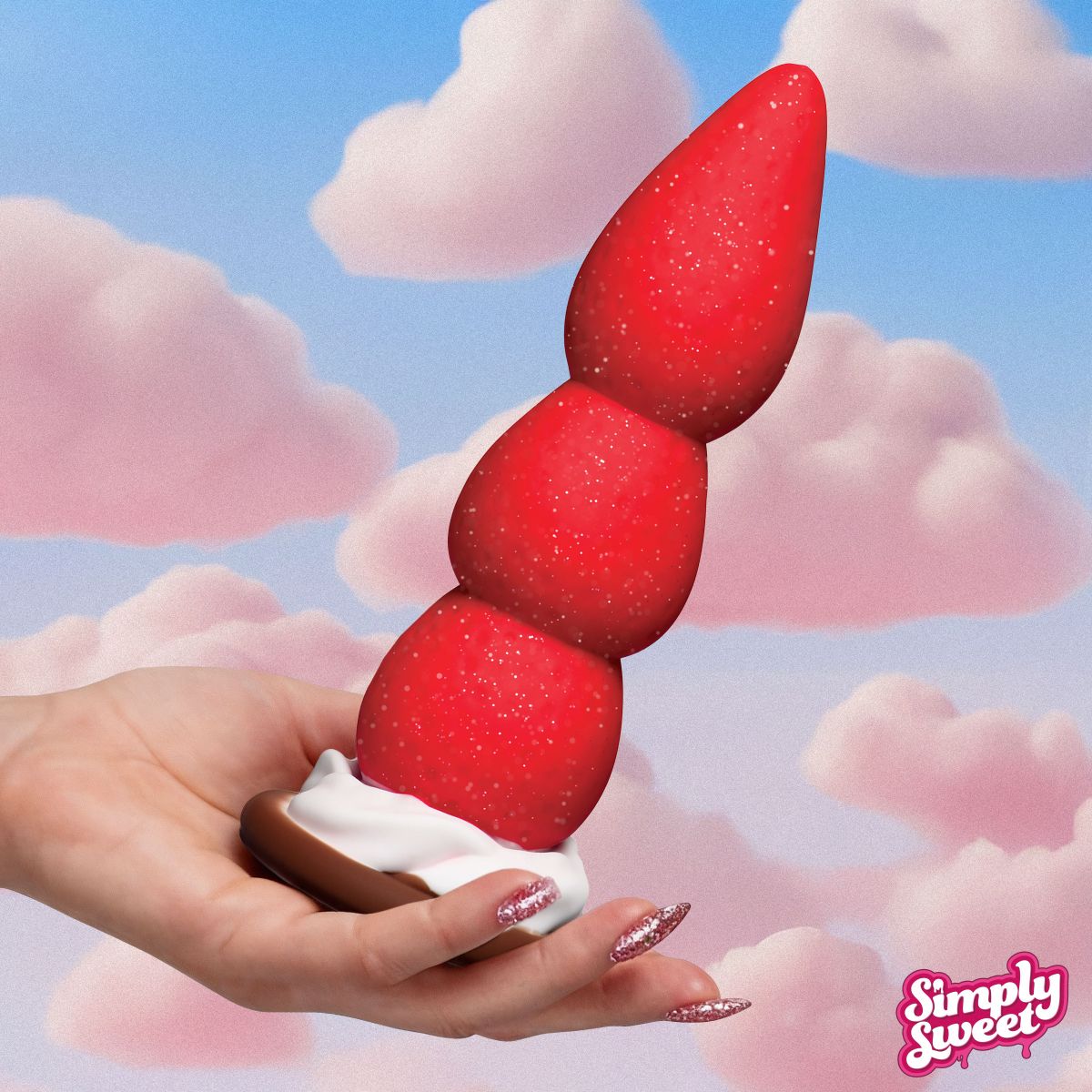 Simply Sweet - Strawberry Sweet Cream Dildo - 19,8 cm foto 5
