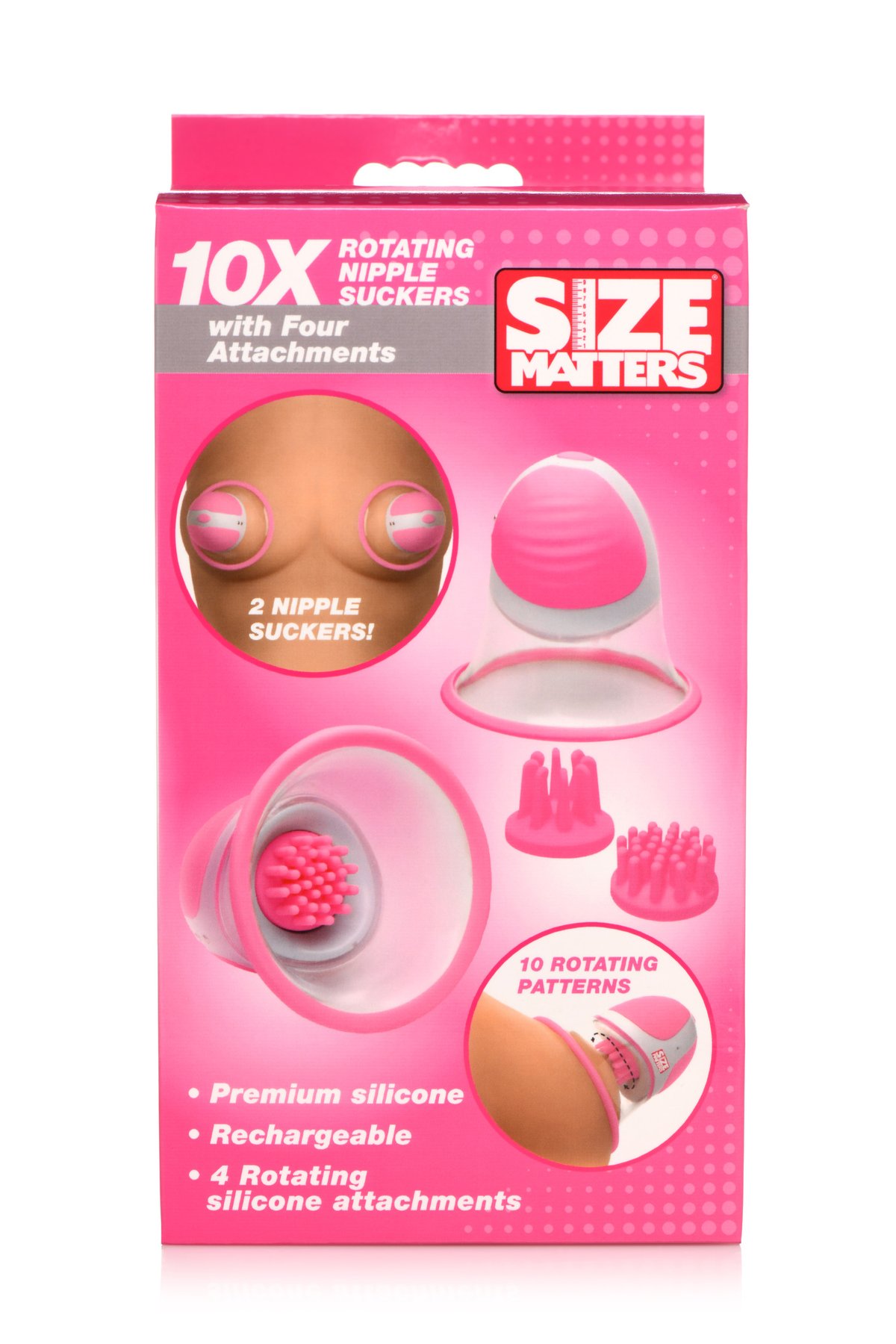 SIZE MATTERS - Roterende Tepelzuigers - 4 Opzetstukken