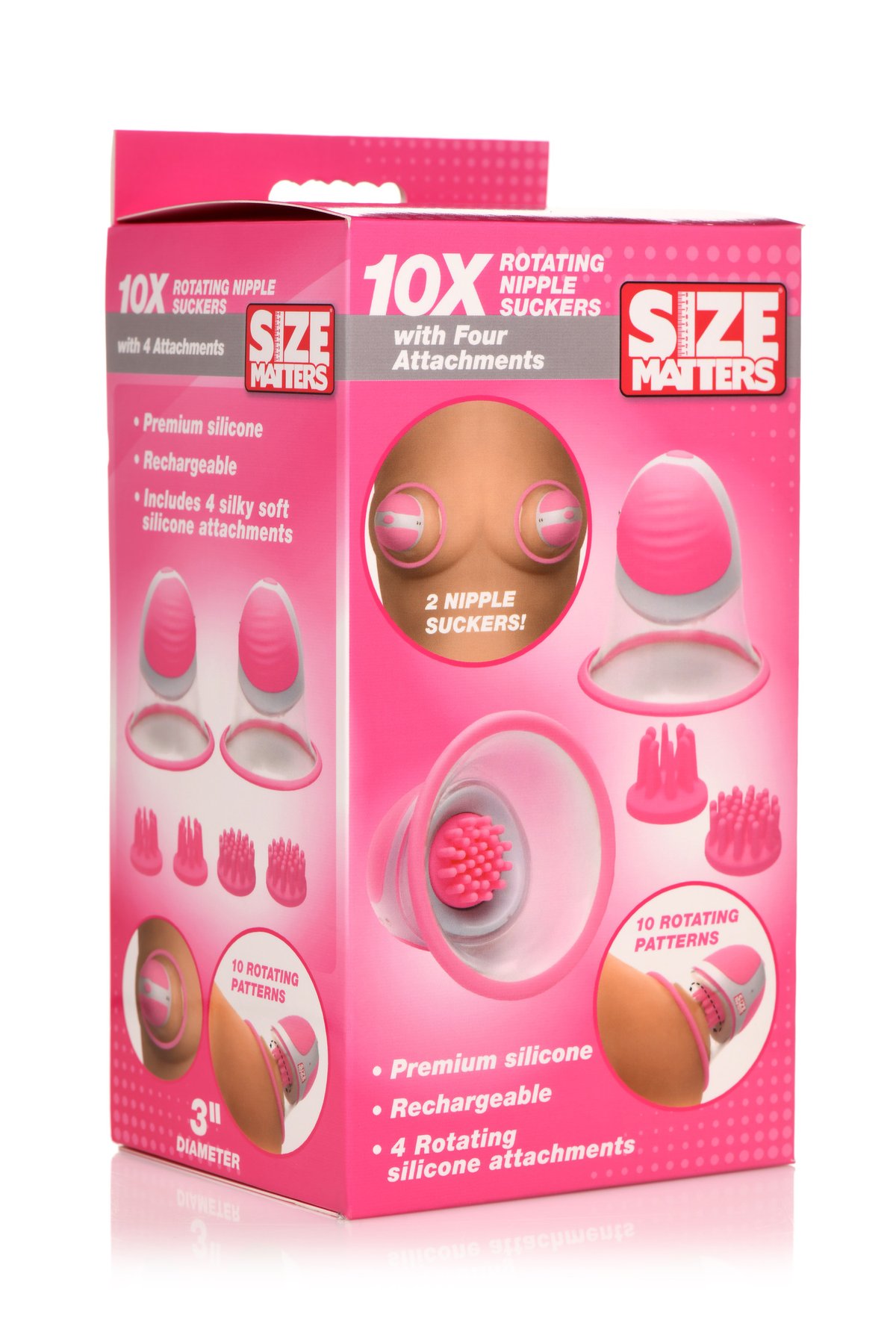 SIZE MATTERS - Roterende Tepelzuigers - 4 Opzetstukken