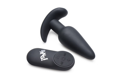 BANG! - Vibrating Butt Plug with Remote Control - Black - EasyToys