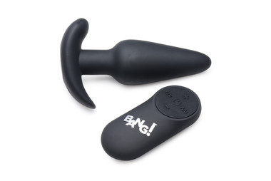 BANG! - Vibrating Butt Plug with Remote Control - Black - EasyToys