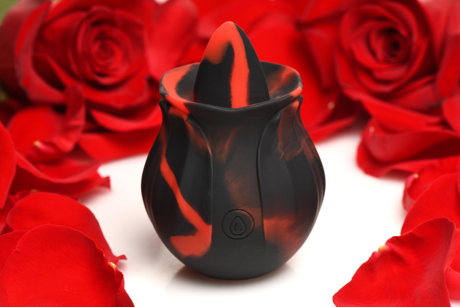 BLOOMGASM - Black Kiss Rimmende Roos Vibrator - Rood/Zwart foto 9