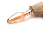 TAILZ - Fox Tail Anaalplug van Glas - Oranje met Faux Fur Staart