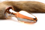TAILZ - Fox Tail Anaalplug van Glas - Oranje met Faux Fur Staart