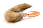 TAILZ - Fox Tail Anaalplug van Glas - Oranje met Faux Fur Staart