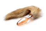 TAILZ - Fox Tail Anaalplug van Glas - Oranje met Faux Fur Staart