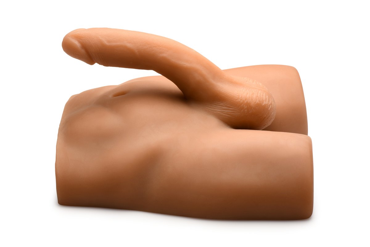 JOCK - Ass Masturbator met Positioneerbare Dildo - Mediumkleurig