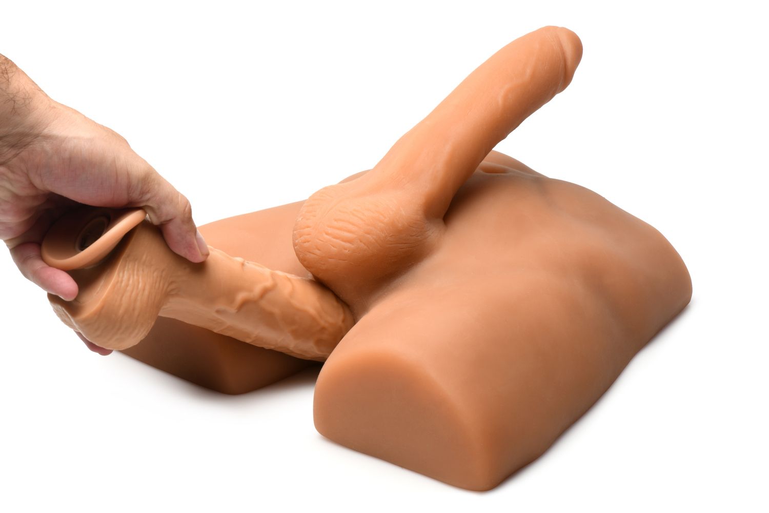 JOCK - Ass Masturbator met Positioneerbare Dildo - Mediumkleurig - Afbeelding 12
