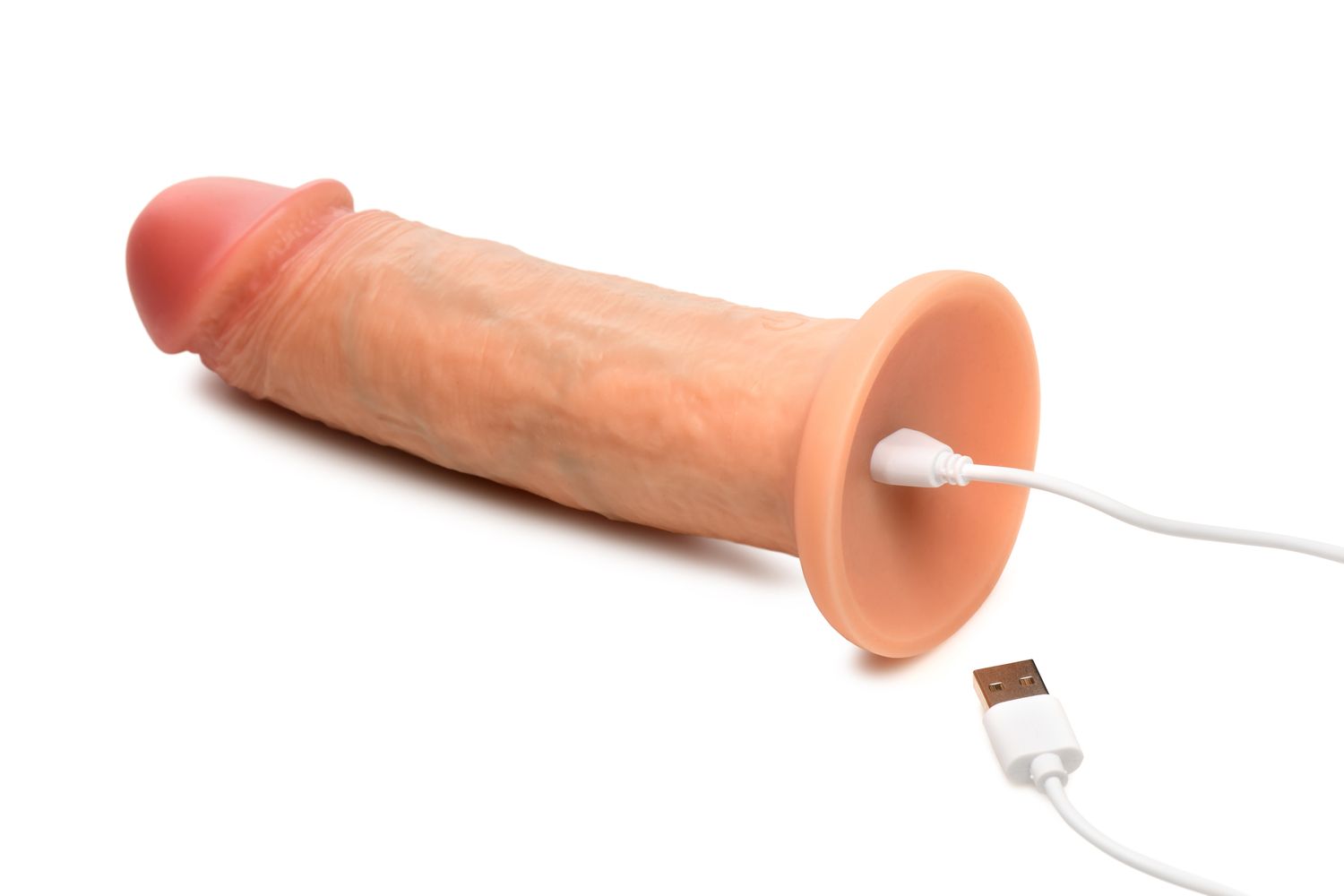 JOCK - Real Skin Vibrerend Dildo - 20 cm & Lichtkleurig - Afbeelding 10