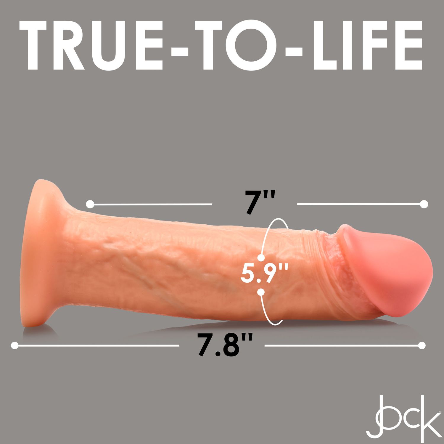 JOCK - Real Skin Vibrerend Dildo - 20 cm & Lichtkleurig - Afbeelding 19
